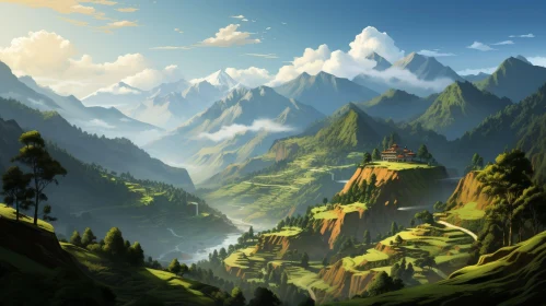 Tranquil Himalayan Valley Landscape