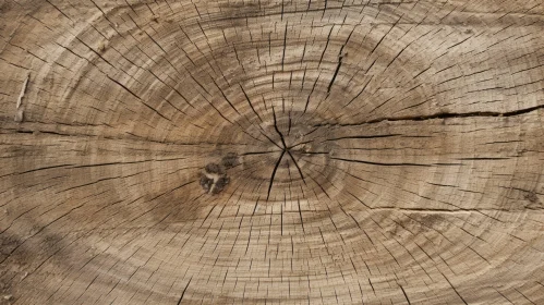 Aged Tree Trunk with Dark Cracks