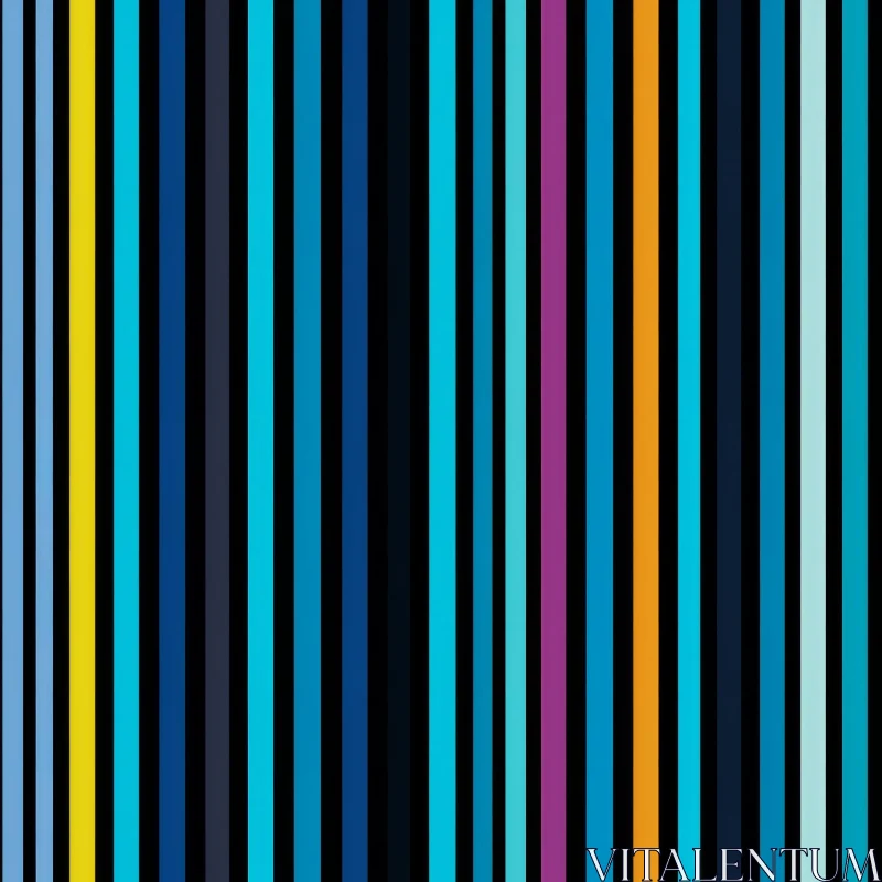 AI ART Colorful Vertical Stripes Pattern on Black Background