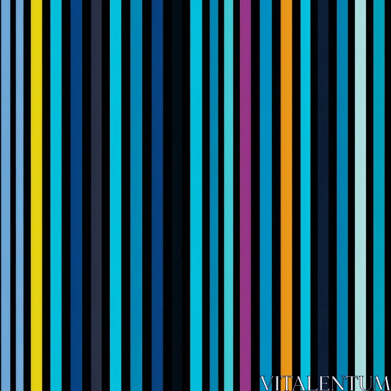 Colorful Vertical Stripes Pattern on Black Background AI Image