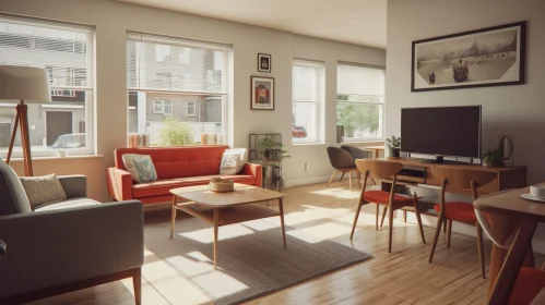Cozy Mid-Century Modern Living Room Design