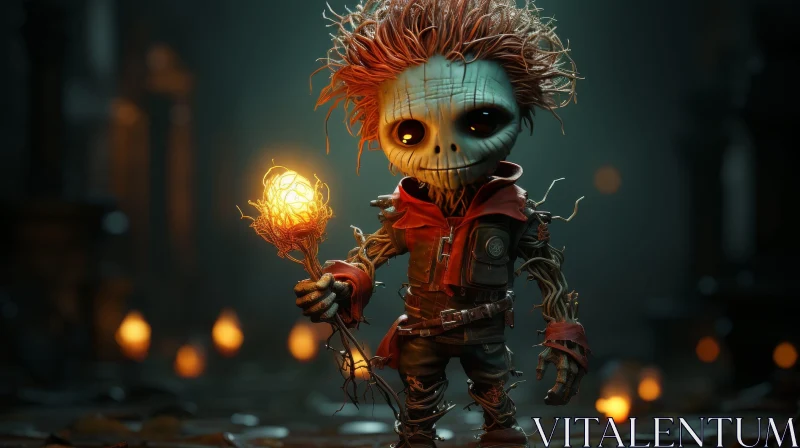 Creepy Voodoo Doll 3D Rendering AI Image