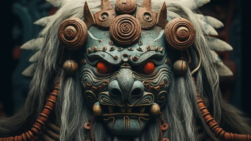 Japanese Demon Mask - 3D Rendering Artwork