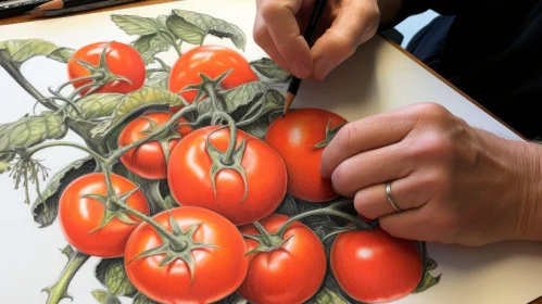 Sketching Tomatoes with Colored Pencils - Artistic Drawing