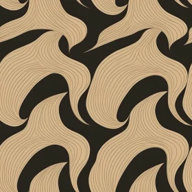 Smooth Beige and Brown Wave Pattern on Dark Background