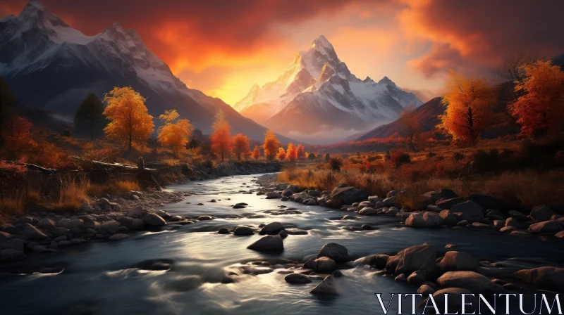 Snow-Covered Mountains at Sunset
