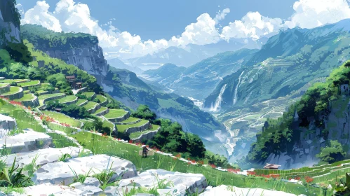 Tranquil Valley Landscape in the Mountains