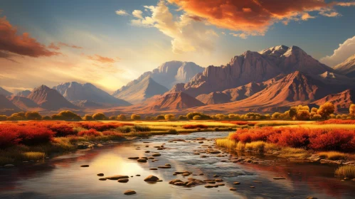 Autumn Mountain Valley Landscape - Serene Nature Scene