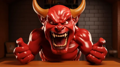 Sinister Red Devil 3D Rendering