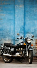 Vintage Black Jawa 350 Motorcycle Parked - Retro Transport