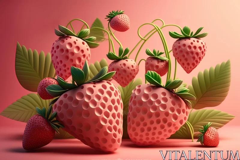 Captivating 3D Strawberry Art: Pop Surrealism meets Hyper-Realism AI Image