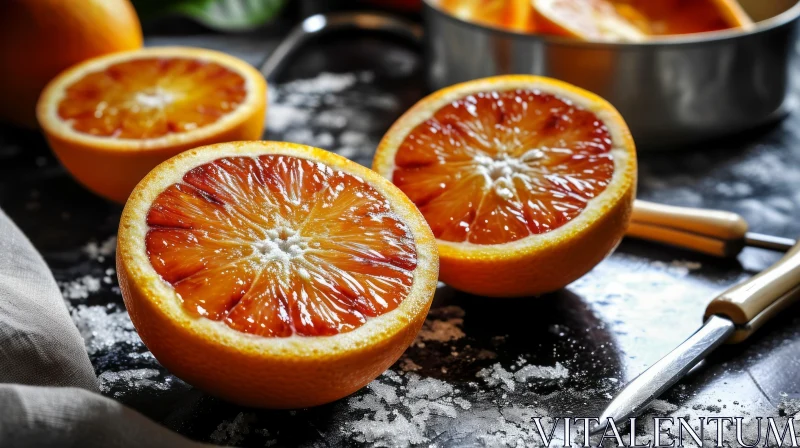 Captivating Close-Up of a Juicy Blood Orange | Food Photography AI Image