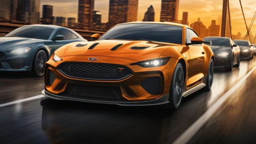 Ford Mustang Mach-E GT City Sunset Digital Rendering
