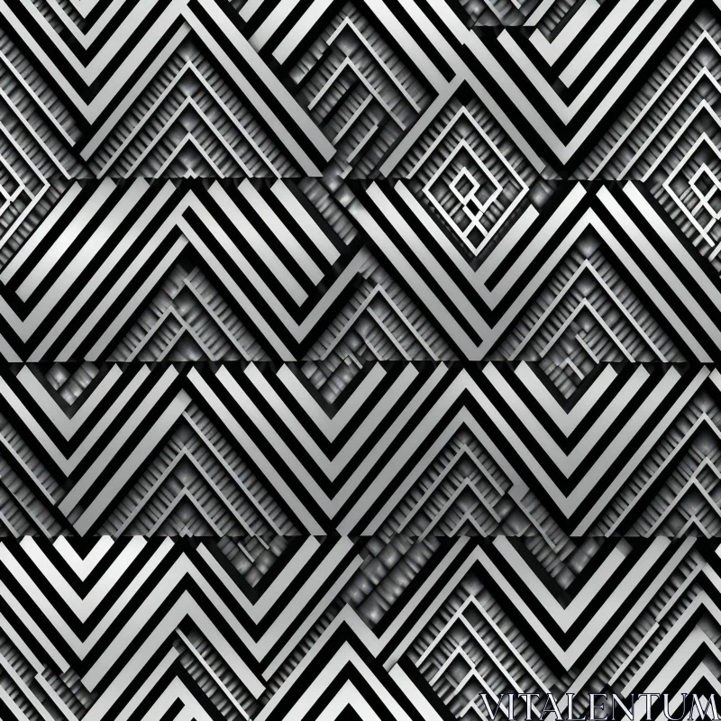 AI ART Monochrome Geometric Moroccan Tilework Pattern