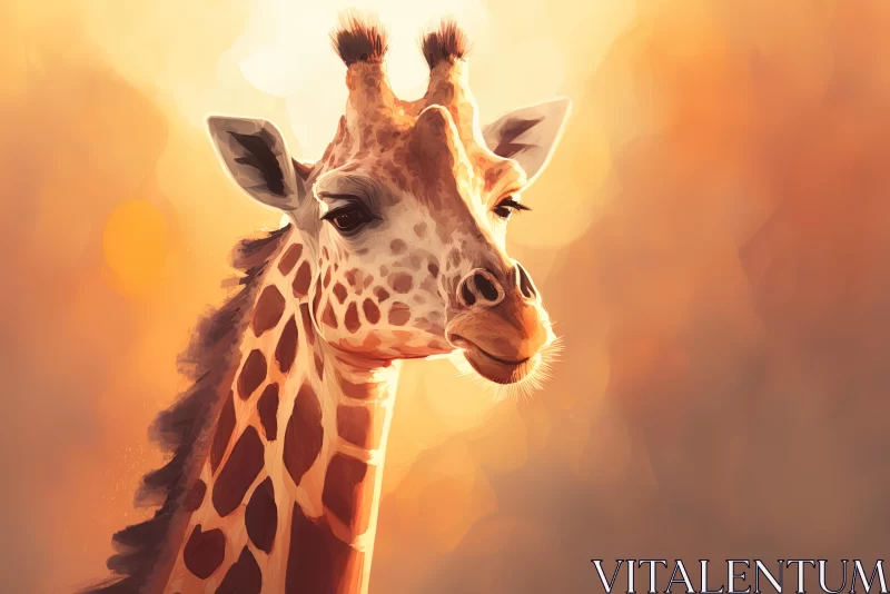 Realistic Giraffe Painting | Stunning Caricature-like Illustration AI Image