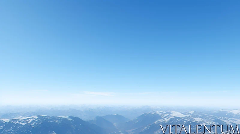 AI ART Snow-Capped Mountains Landscape - Serene Nature View
