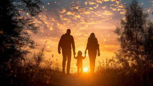 Tranquil Family Walk in Nature