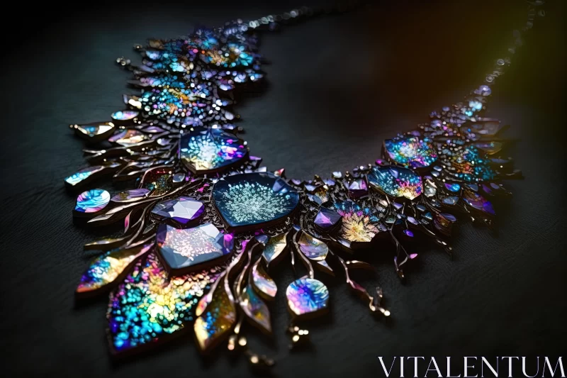 Colorful and Sparkly Necklace - Intricate Baroque Design AI Image