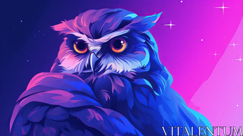 Majestic Owl Digital Painting AI Image