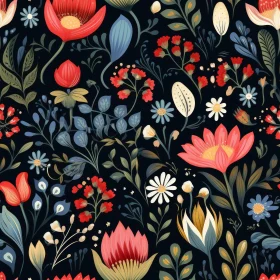 Dark Floral Seamless Pattern - High Resolution Print