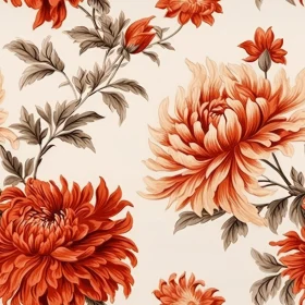 Elegant Floral Chrysanthemum Seamless Pattern