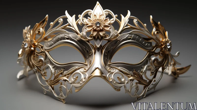 Elegant Venetian Mask 3D Rendering AI Image