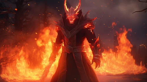 Malevolent Demon in Fiery Inferno