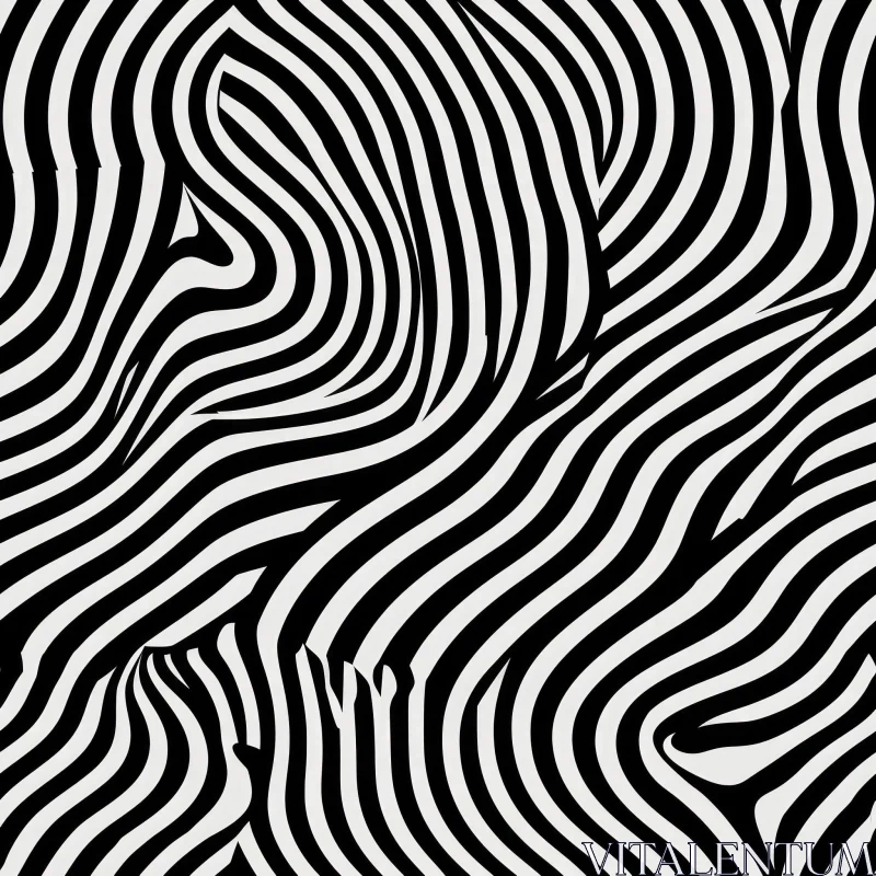 Zebra Stripes Seamless Pattern - Vector Illustration AI Image