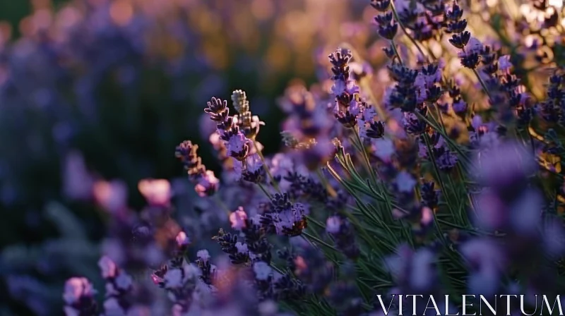 Close-Up of Lavender Field at Sunset | Dreamy Nature Photography AI Image