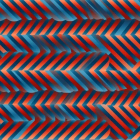 Red and Blue Stripes Herringbone Pattern on White Background