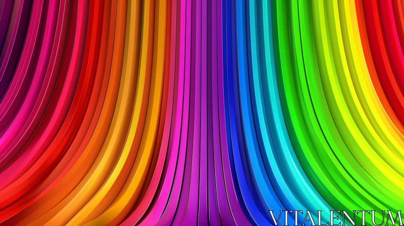 Colorful 3D Abstract Rainbow Stripes Background AI Image