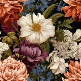 Dark Floral Seamless Pattern with Roses