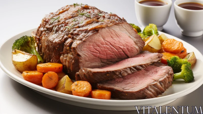 Delicious Roast Beef with Vegetables AI Image