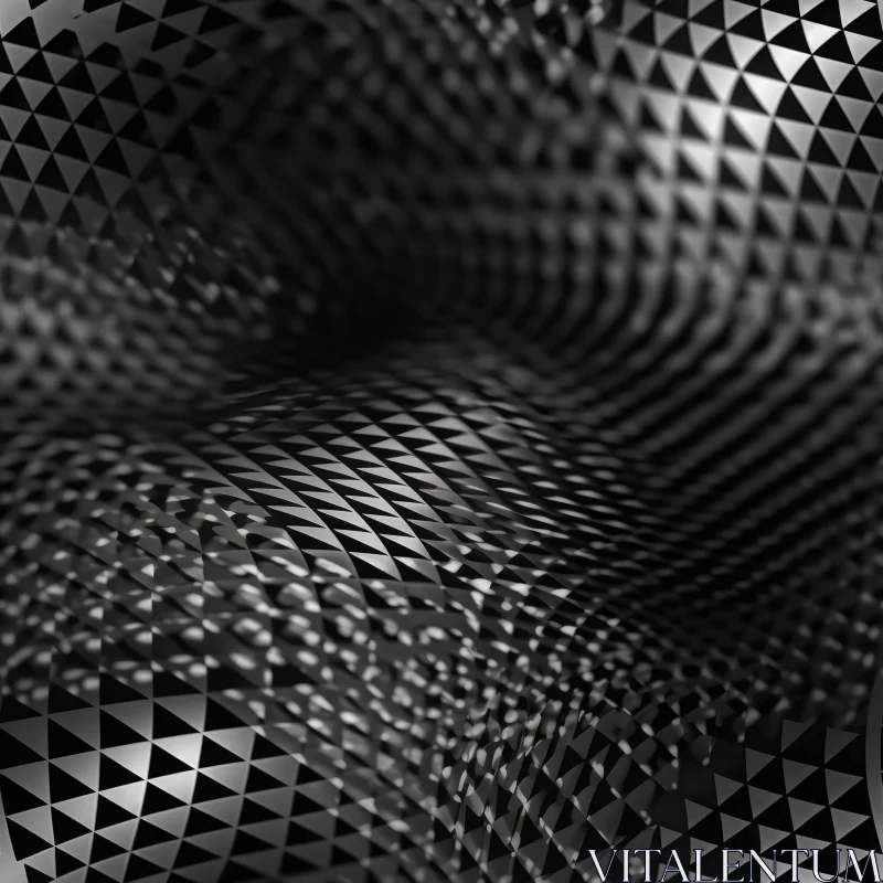 Dynamic Black and White Geometric Pattern | 3D Rendering AI Image