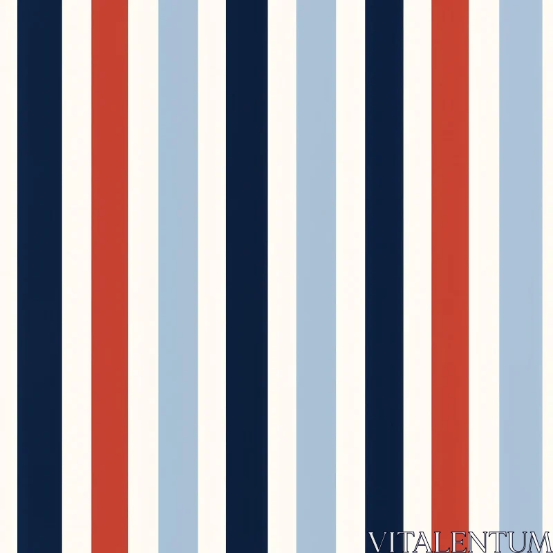 Geometric Vertical Stripes Pattern in Red, Blue, and White AI Image