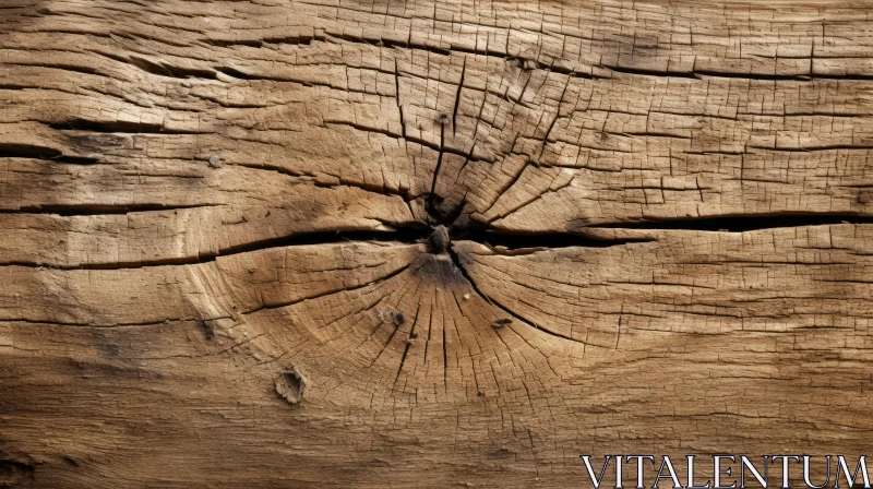 Weathered Cracked Wooden Surface Close-up AI Image