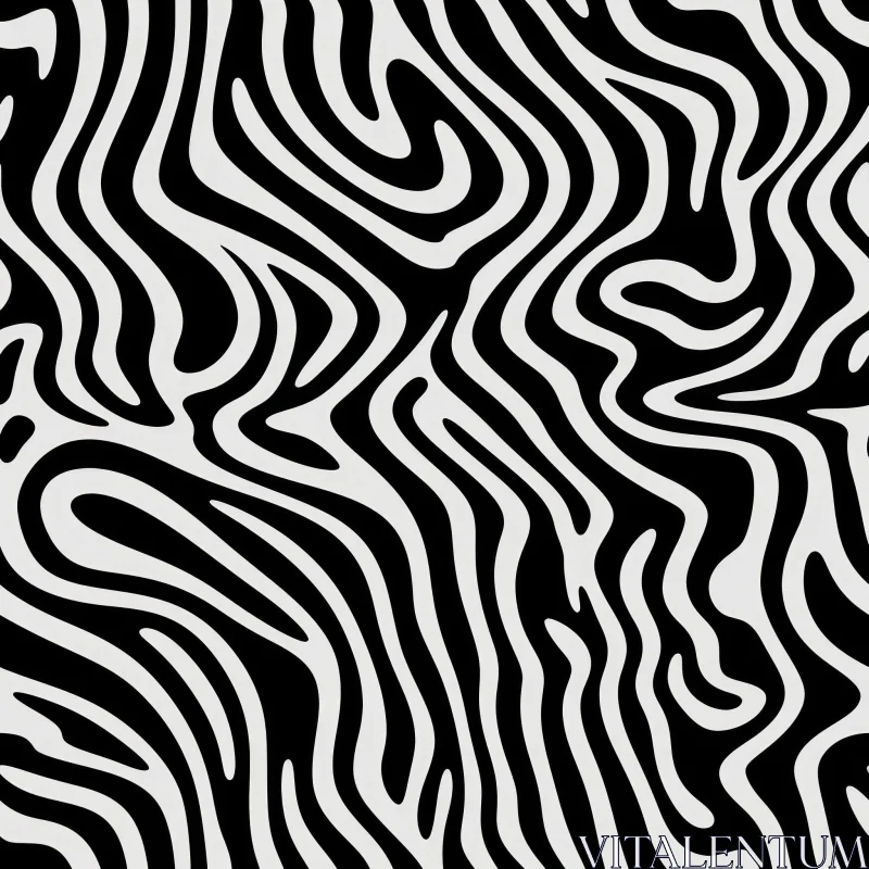 Zebra Skin Seamless Pattern - Vector Illustration AI Image
