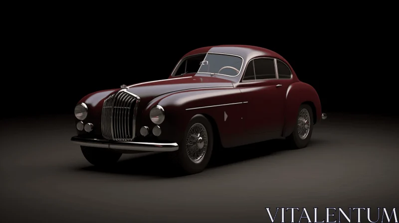 Burgundy Car on Black Background - Realistic and Hyper-Detailed Renderings AI Image