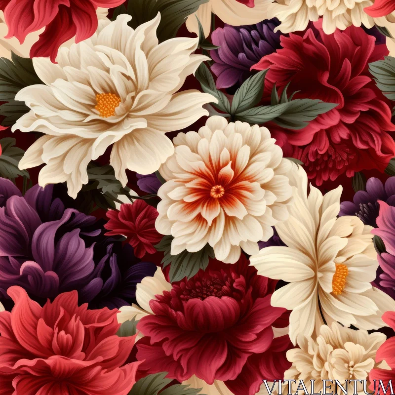 Delicate Floral Pattern - Design Element AI Image
