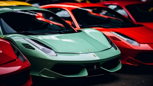 Luxury Sports Cars Lineup - Colorful Automobiles