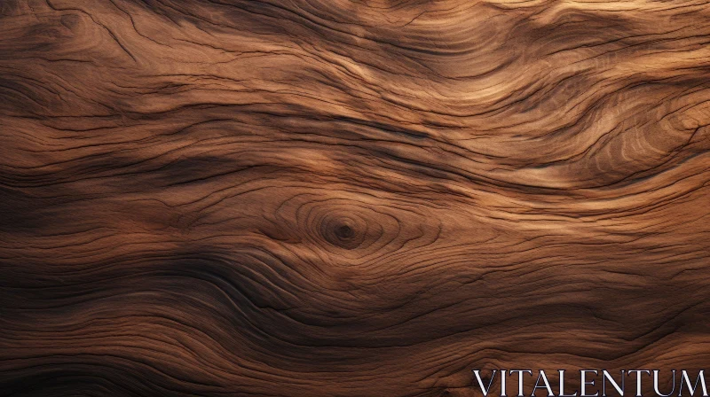 Rich Dark Brown Wood Texture - Close-up Detail AI Image
