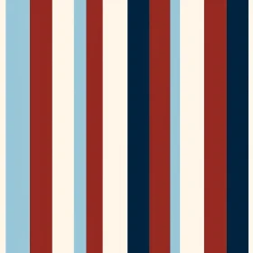 Simple Vertical Stripes Pattern in Blue, Cream & Red