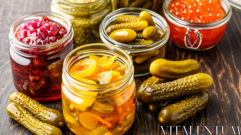 Captivating Display of Pickled Vegetables and Fruits | Rustic Food Photography AI Image