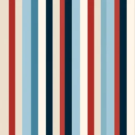 Classic Vertical Stripes Pattern in Red, Blue, Cream, and Navy