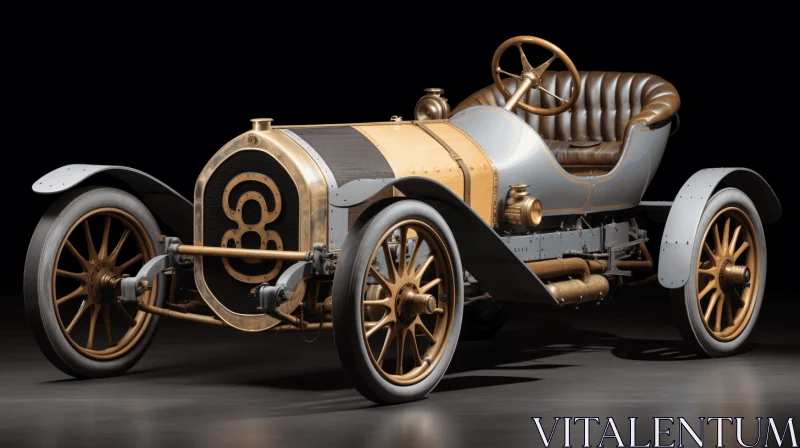 AI ART Exquisite Gold and Bronze Car - Historical Reproduction