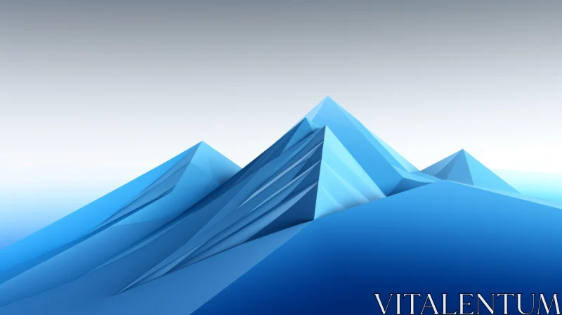 AI ART Blue Mountains Three-Dimensional Landscape