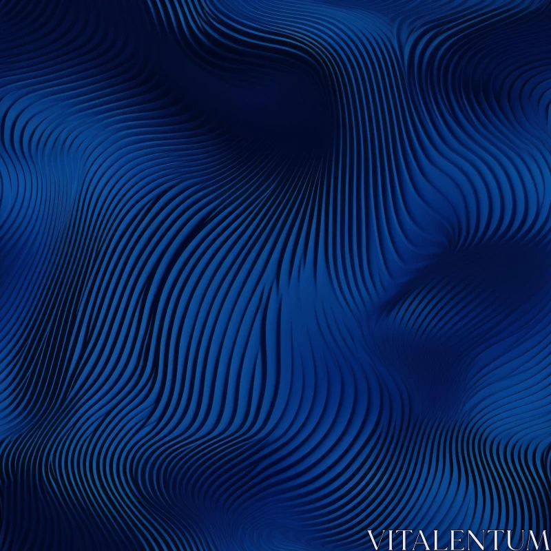 Blue Wavy Surface 3D Rendering AI Image