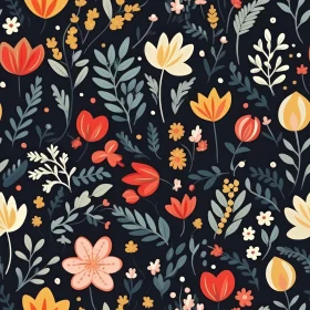 Dark Blue Floral Pattern - Seamless Home Decor Design