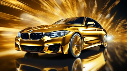 Golden BMW M3 Car in Motion | Speed and Sunlight