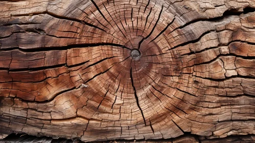 Old Tree Trunk Cross-Section - Rich Brown Texture